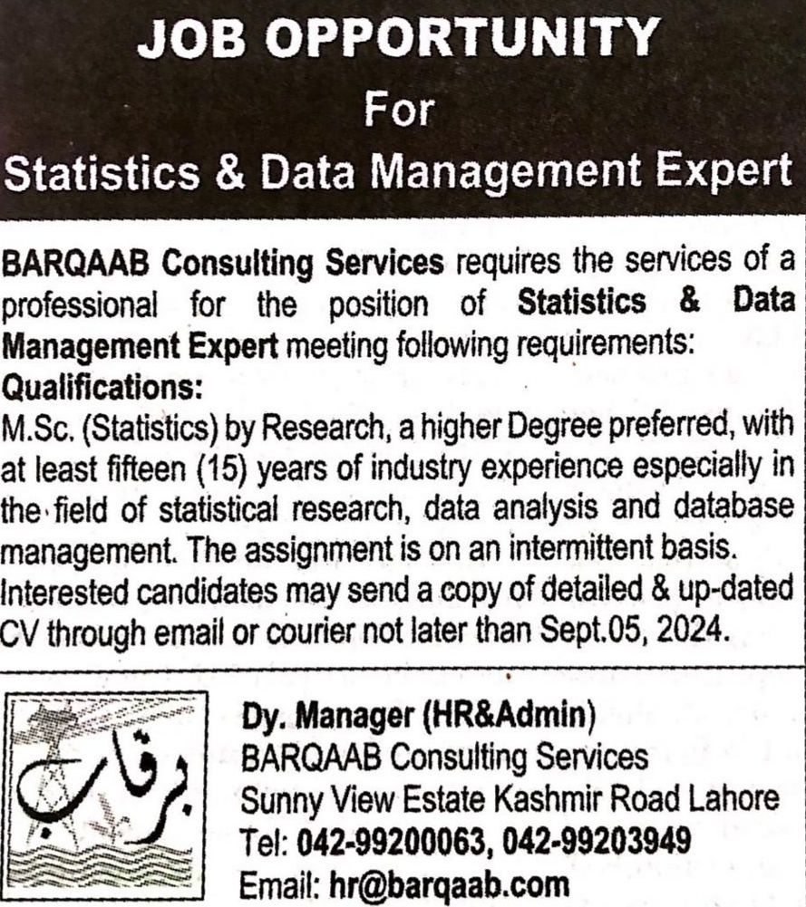 Statistics & Data Management Expert 